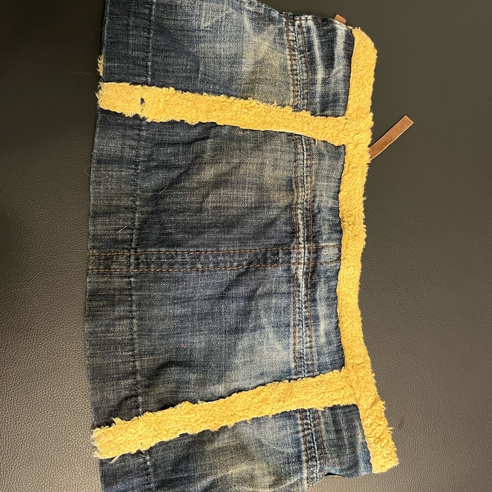 Miss Sixty Y2K Blue Denim Mini Skirt with Yellow Trim - Picture 2 of 6